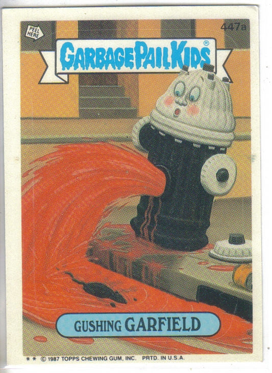 Garbage Pail Kids 1987 447a Gushing Garfield