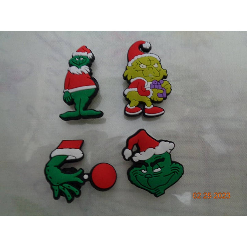 2 Christmas Grinch Shoe Charm Fun Accessories Compatible w/ Croc