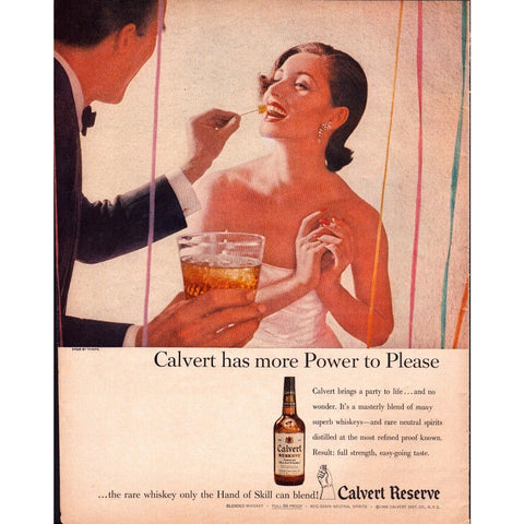 Vintage Print Ad -1960 for Calvert Reserve Whiskey and Bayer Children's Aspirin