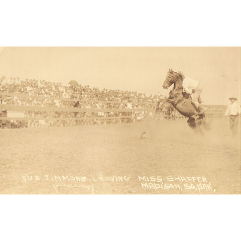 RPPC - Bua Timmons leaving Miss Shaffer- Madison, S.D. Doubleday Postcard