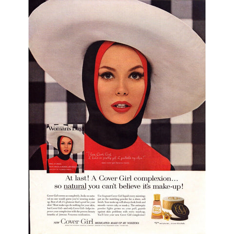 Vintage Print Ad -1963 for Cover Girl Make-Up Helaine Carlin