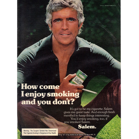 Vintage 1977 Salem Cigarettes Print Ad