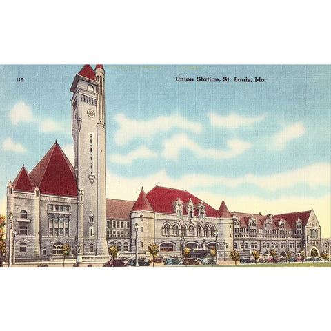 Linen Postcard - Union Station - St. Louis, Missouri