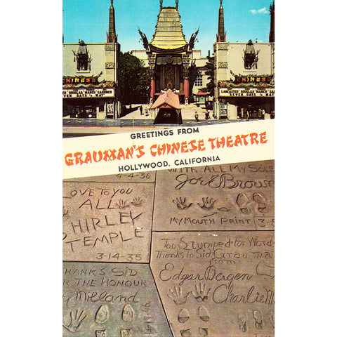 Vintage Postcard - Grauman's Chinese Theatre - Hollywood, California