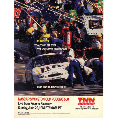 Vintage 1999 Print Ad for NASCAR Winston Cup Pocono 500