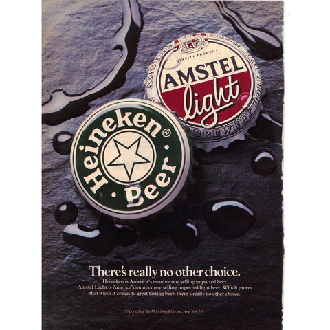 Vintage 1989 Print Ad for Heineken Beer