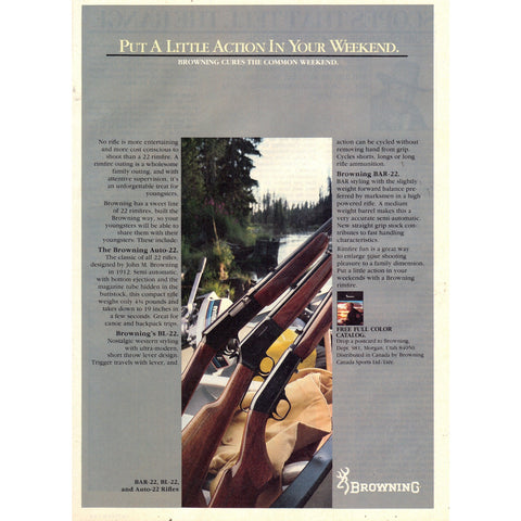 Vintage 1982 Print Ad for Browning Rifles