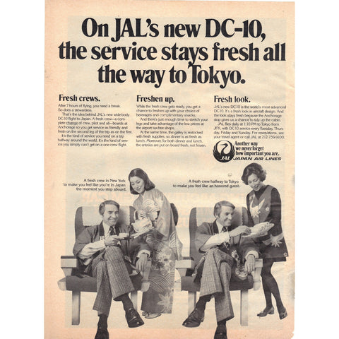 Vintage 1977 JAL Airlines and Mr. Goodwrench Print Ad