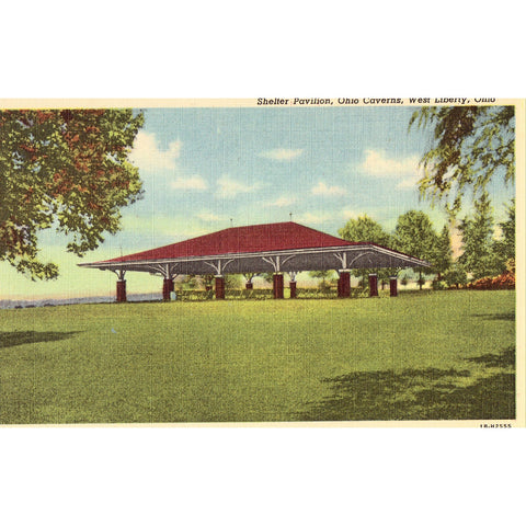 Linen Postcard - Entrance Building, Ohio Caverns - West Liberty, Ohio