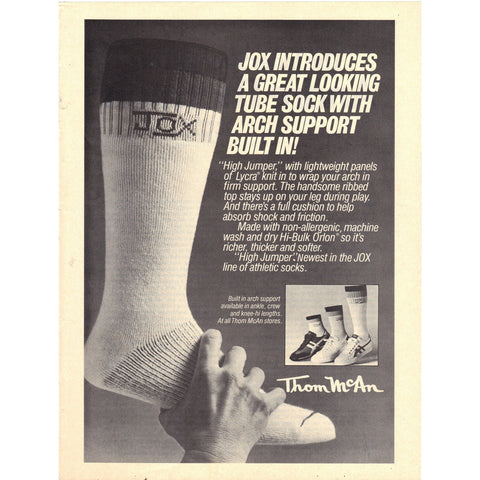 Vintage 1979 Print Ad for Jox "High Jumper" Socks