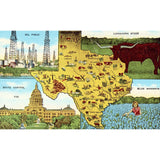 Linen Map Postcard - Texas