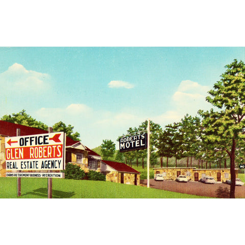 Vintage Postcard - Roberts Motel - Hardy, Arkansas