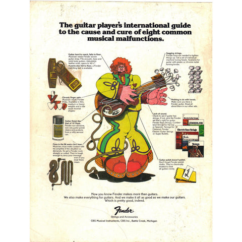 Vintage 1977 Print Ad for Fender Guitars and Music Man,Inc.