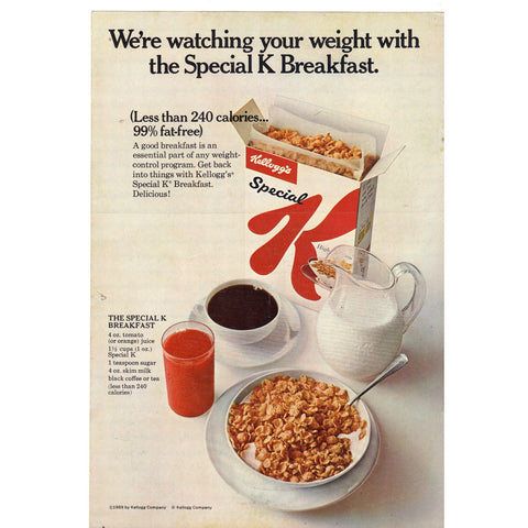 Vintage Print Ad - 1969 for Special K Cereal and Beechcraft Bonanza 36