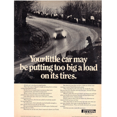 Vintage 1971 Pirelli Tires Print Ad