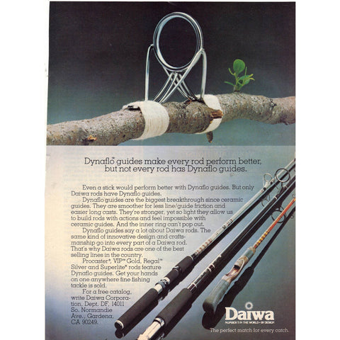 Vintage 1980 Print Ad for Ryobi Fishing Reels 