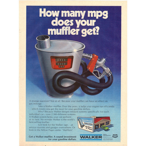 Vintage 1979 Print Ad for Walker Mufflers