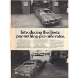 Vintage 1971 Print Ad for Hertz Car Rental and Liberty Mutual