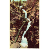 Linen Postcard - Seven Falls - Cheyenne Canon - Colorado