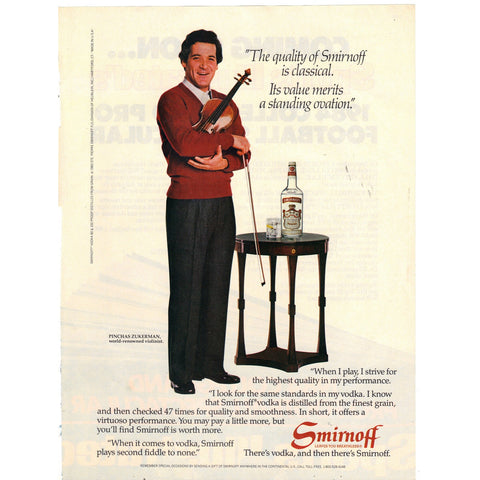 Vintage 1984 Print Ad for Smirnoff Vodka