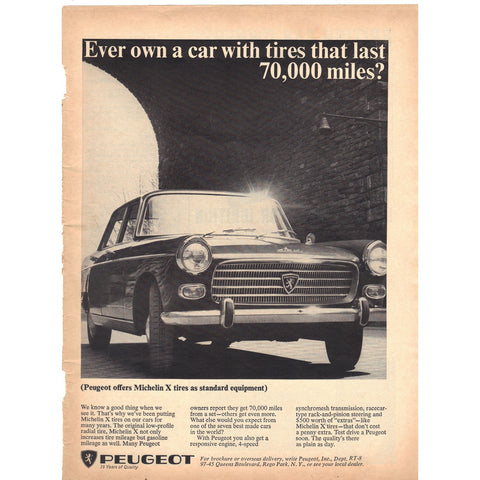 Vintage 1965 Peugeot Print Ad