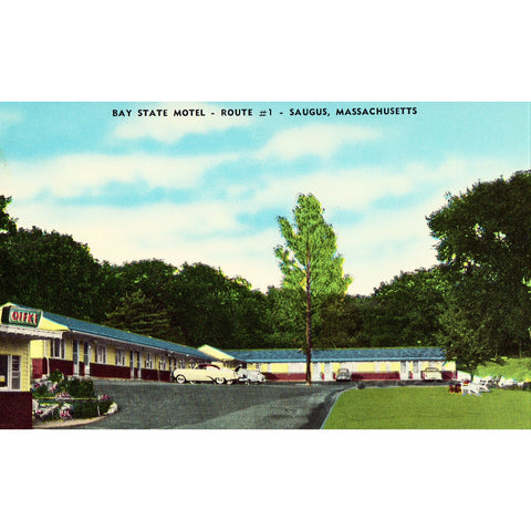 Vintage Postcard - Bay State Motel - Saugus, Massachusetts