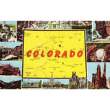 Linen Map Postcard - Colorado