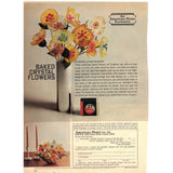 Vintage 1970 Print Ad for Adorn Hairspray and Baked Crystal Flowers