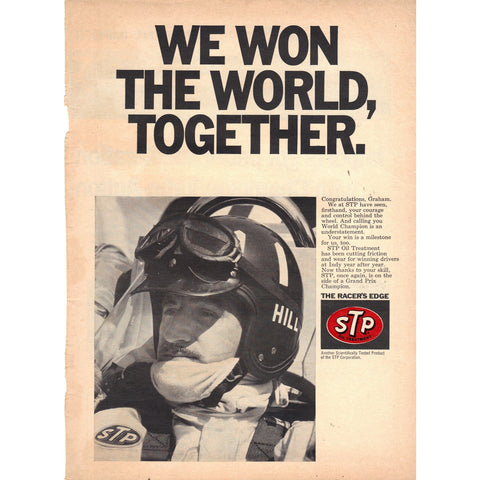 Vintage 1969 Print Ad for STP Oil Treatment