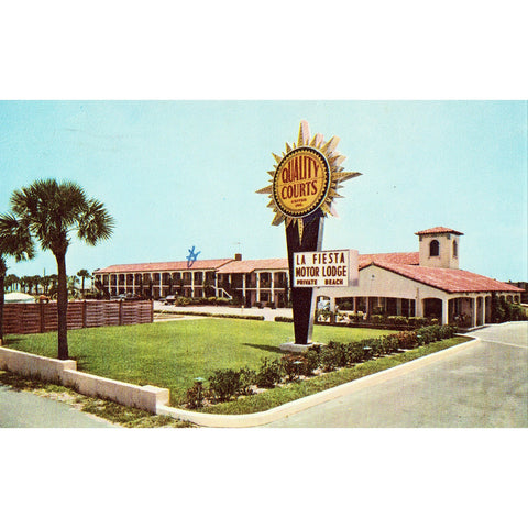 Vintage Postcard - La Fiesta Motor Lodge - St. Augustine Beach, Florida