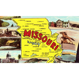 Linen Map Postcard - Missouri