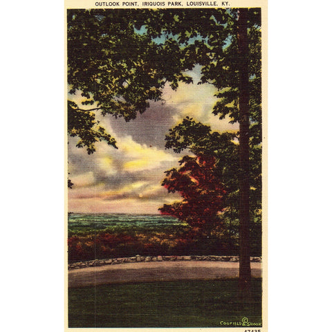 Linen Postcard - Outlook Point, Iroquois Park - Louisville, Kentucky