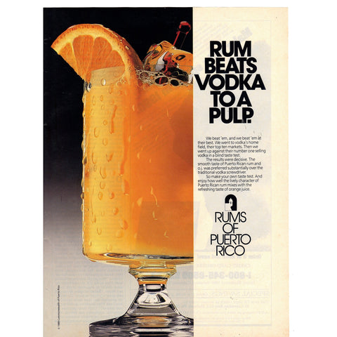 Vintage 1990 Rums of Puerto Rico Print Ad