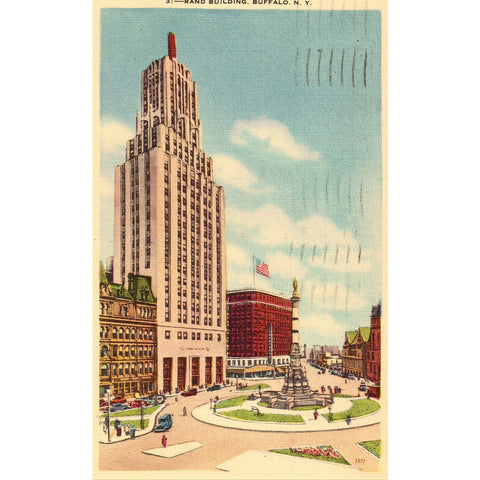 Linen Postcard - Rand Building - Buffalo, New York