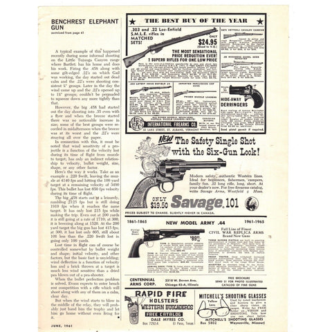 Vintage Print Ads - 1961 Gun, Rifle, Handgun, Hunting, Etc. Related - Lot of 10