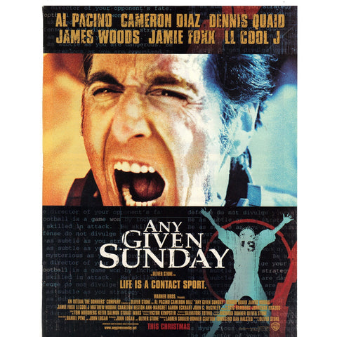 Vintage 1999 Any Given Sunday Print Ad w/Al Pacino