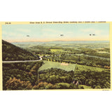 Linen Postcard - Grand View, Point near Bedford, Pennsylvania