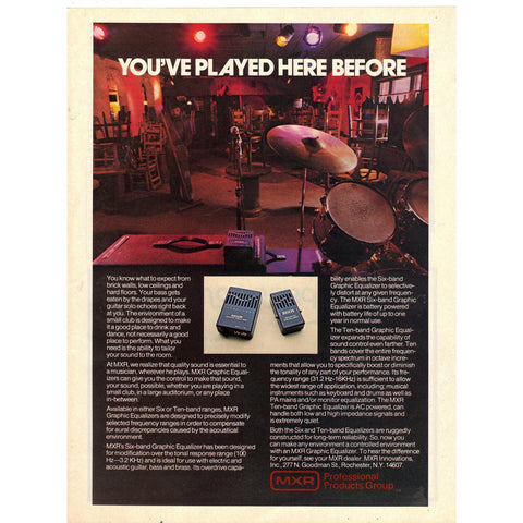 Vintage 1977 Print Ad for MXR Graphic Equalizers