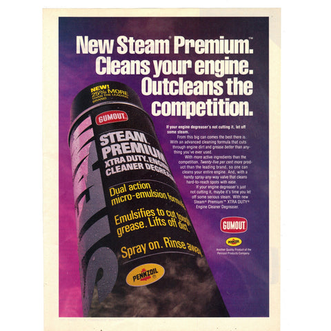 Vintage 1989 Print Ad for Gumout Steam Premium