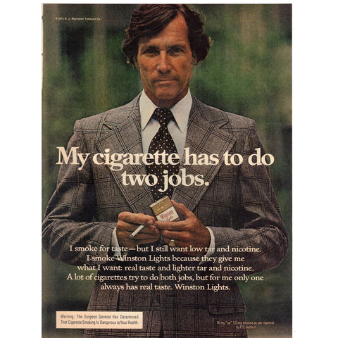 Vintage 1975 Winston Cigarettes Print Ad