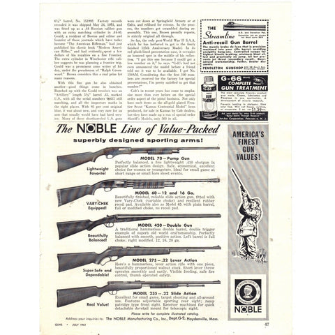 Vintage Print Ads - 1961 Gun, Rifle, Handgun, Hunting, Etc. Related - Lot of 10