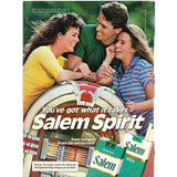 Vintage 1984 Salem Cigarettes and Champion Spark plugs Print Ad