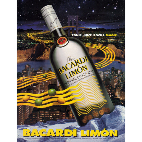 Vintage 1996 Bacardi Limon Rum Print Ad