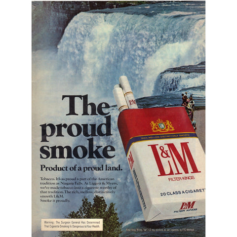 Vintage 1975 Print Ad for L & M Cigarettes