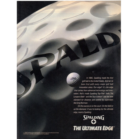 Vintage 1989 Print Ad for Spalding Golf Balls