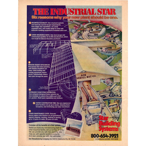 Vintage 1977 Print Ad for Star Building Systems and Xerox 9200