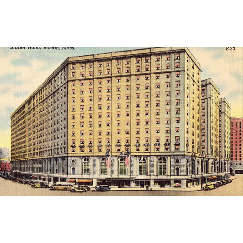 Linen Postcard -Statler Hotel - Boston, Massachusetts