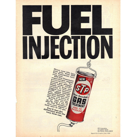 Vintage 1968 Print Ad for STP Gas Treatment