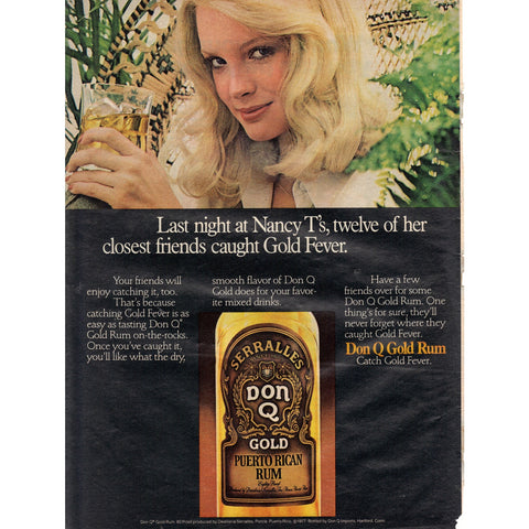 Vintage 1977 Print Ad for Don Q Gold Rum