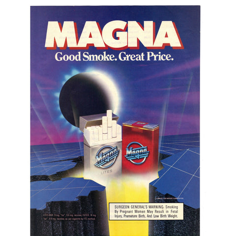 Vintage 1989 Magna Cigarettes Print Ad